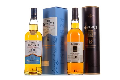 Lot 116 - ABERLOUR 12 YEAR OLD AND GLENLIVET FOUNDER'S RESERVE AMERICAN OAK SELECTION