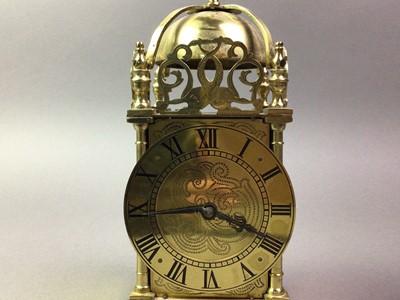 Lot 748 - FRENCH BRASS LANTERN STYLE CLOCK