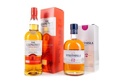 Lot 412 - STRATHISLA 12 YEAR OLD AND GLENLIVET CARIBBEAN RESERVE