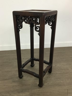 Lot 1159 - CHINESE HARDWOOD PEDESTAL