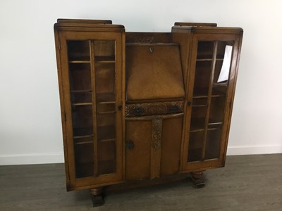 Lot 783 - STAINED WOOD BUREAU BOOKCASE