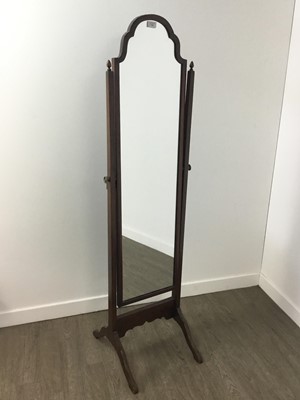 Lot 790 - MAHOGANY CHEVAL MIRROR