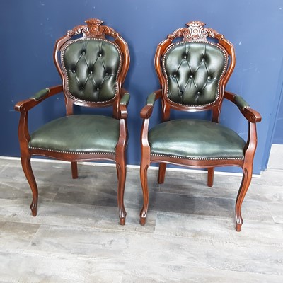 Lot 830 - PAIR OF MAHOGANY CARVERS