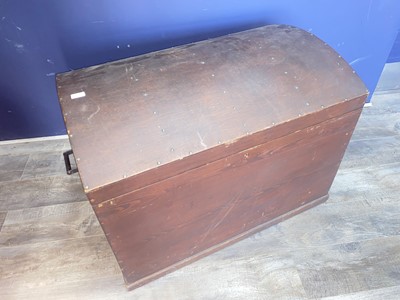 Lot 855 - STAINED PINE BLANKET CHEST