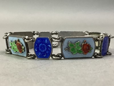 Lot 180a - ART DECO SILVER AND ENAMEL BRACELET