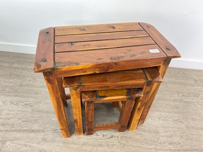 Lot 860 - MODERN HARDWOOD NEST OF TABLES