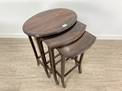 Lot 866 - MAHOGANY NEST OF THREE TABLES