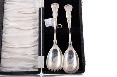 Lot 43 - PAIR OF EDWARDIAN SILVER PICTURE-BACK SERVING SPOONS