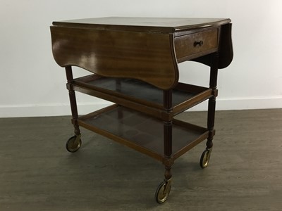 Lot 16 - MAHOGANY DRINKS TROLLEY