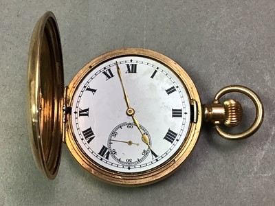 Lot 23 - GOLD PLATED FULL HUNTER POCKET WATCH