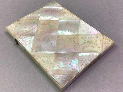 Lot 37 - EDWARDIAN MOTHER OF PEARL CARD CASE