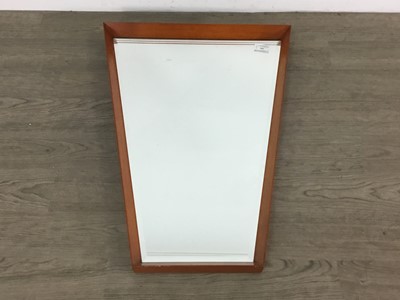 Lot 381 - TEAK FRAMED WALL MIRROR OF DANISH DESIGN