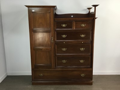 Lot 382 - ARTS & CRAFTS MAHOGANY BACHELOR'S WARDROBE