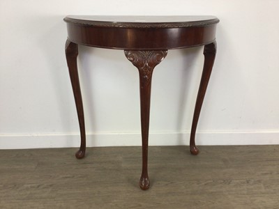 Lot 65 - MAHOGANY D-SHAPED HALL TABLE