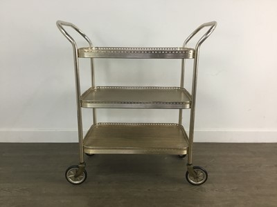 Lot 64 - TUBULAR GILT METAL TEA TROLLEY