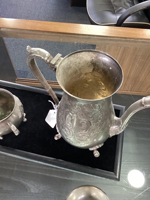 Lot 12 - SADDAM HUSSEIN INTEREST (IRAQI, 1937–2006), SILVER PLATED FOUR-PIECE COFFEE SERVICE