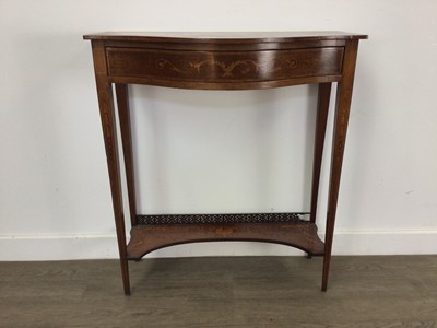 Lot 152 - EDWARDIAN INLAID MAHOGANY SERPENTINE AND MARQUETRY SIDE TABLE