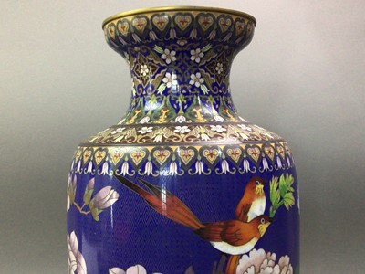 Lot 154 - CHINESE CLOISONNE VASE AND STAND