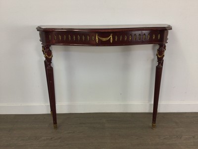 Lot 173 - REPRODUCTION MAHOGANY SERPENTINED FRONTED HALL TABLE