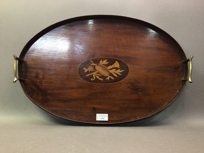 Lot 174 - MAHOGANY SERVING TRAY