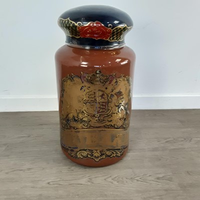 Lot 734 - ATTRIBUTED TO MAW & CO., LARGE VICTORIAN PHARMACEUTICAL GLASS 'RHUBARB' JAR