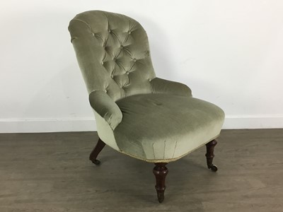 Lot 119 - LATE VICTORIAN BUTTON BACK CHAIR