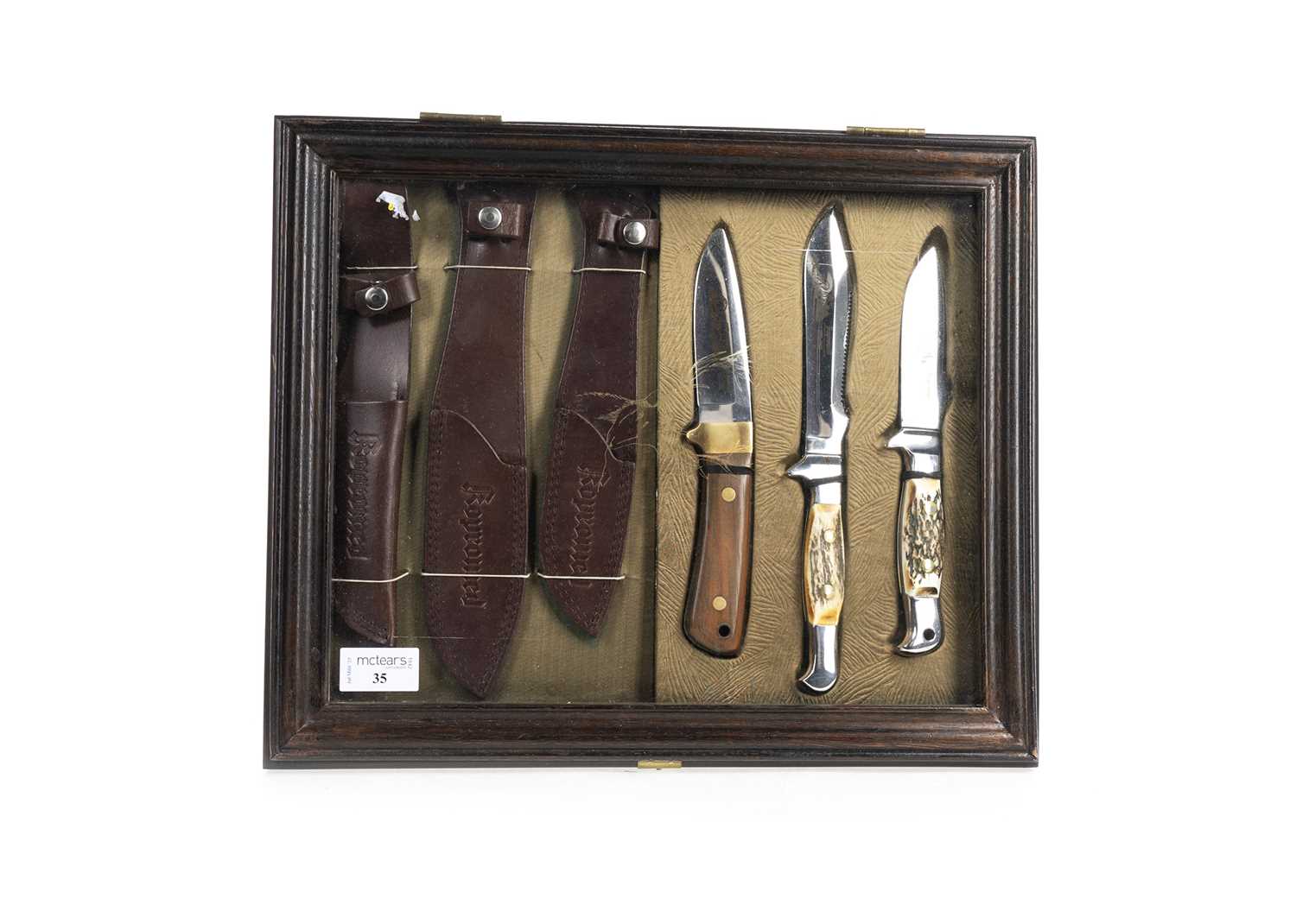 Lot 35 - KOPROMED, THREE HUNTING KNIVES