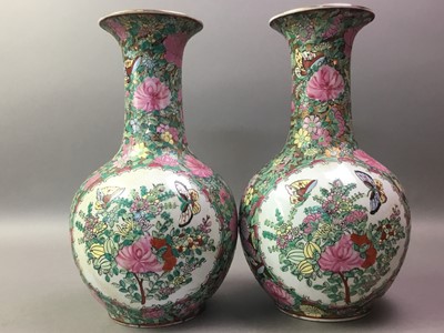 Lot 207 - PAIR OF CHINESE FAMILLE ROSE VASES