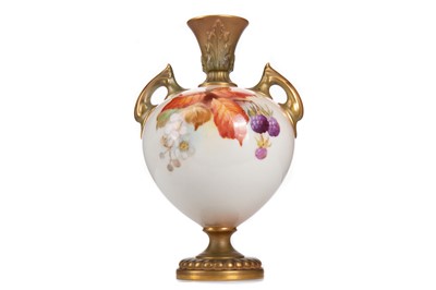 Lot 806 - M. BLAKE FOR ROYAL WORCESTER, TWIN-HANDLED VASE