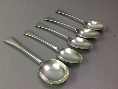 Lot 217 - FOUR 19TH CENTURY SILVER DESSERT SPOONS