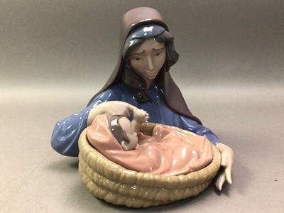 Lot 343 - LLADRO FIGURE OF 'BABY MOSES IN A BASKET'