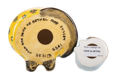 Lot 396 - JOAN AND DAVID DE BETHEL, TWO POTTERY CAT SCULPTURES