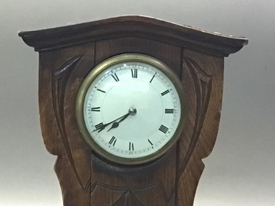 Lot 353 - ARTS & CRAFTS OAK MANTEL CLOCK