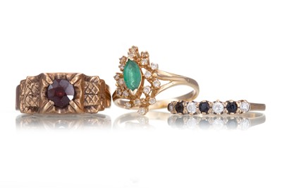 Lot 701 - THREE GEM SET RINGS