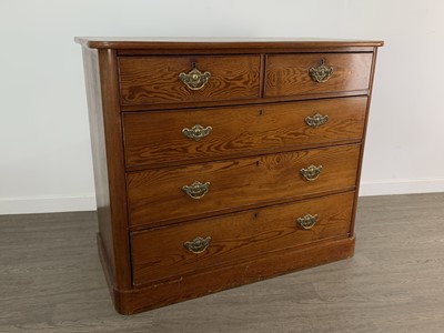 Lot 310 - STAINED WOOD CHEST OF DRAWERS