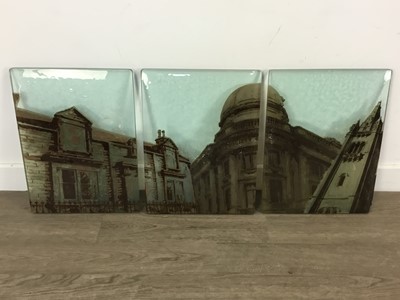 Lot 317 - THREE GLASS PANEL WALL ART