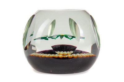 Lot 415 - WILLIAM MANSON (SCOTTISH), GLASS 'BUTTERFLY' PAPERWEIGHT