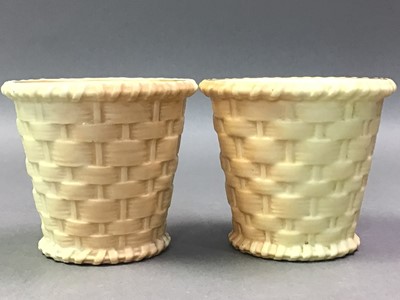 Lot 458 - PAIR OF ROYAL WORCESTER PORCELAIN BASKETS