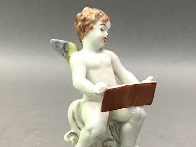 Lot 460 - GROUP OF FIVE CONTINENTAL CHERUB 'BAND' FIGURES