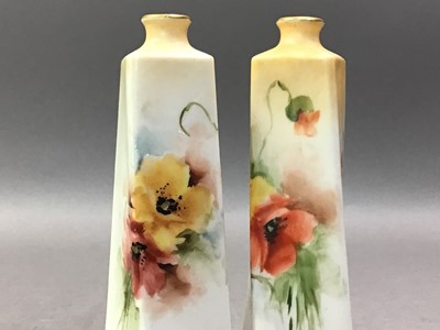 Lot 464 - PAIR OF NAUTILUS PORCELAIN VASES