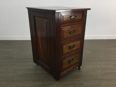 Lot 433 - WALNUT BEDSIDE CHEST