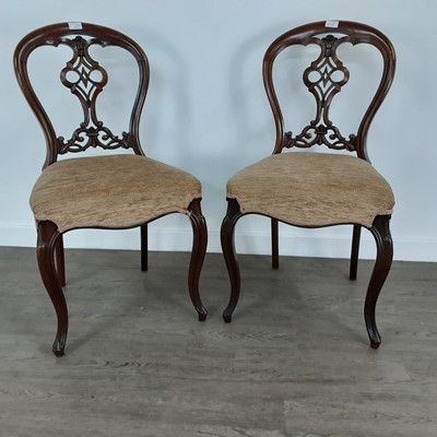 Lot 415 - PAIR OF ROSEWOOD DINING CHAIRS