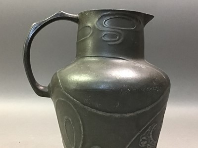 Lot 515 - L RANIA ART NOUVEAU PEWTER JUG