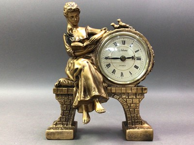 Lot 450 - REPRODUCTION GILT MANTEL CLOCK