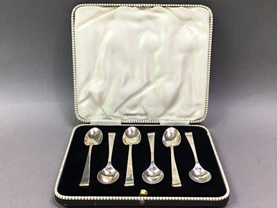 Lot 452 - TWO SETS OF SIX SILVER COFFEE SPOONS