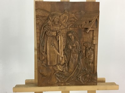 Lot 516 - GERMAN CARVED WOOD PANEL