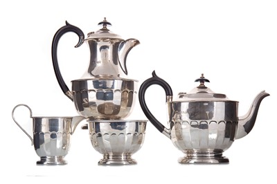 Lot 100 - GEORGE V SILVER FOUR-PIECE TEA AND COFFEE SERVICE