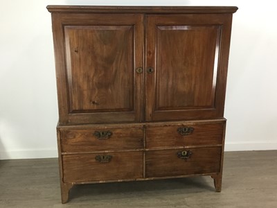 Lot 481 - MAHOGANY CUPBOARD ON CHEST