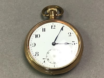 Lot 597 - TWO GOLD PLATED POCKET WATCHES