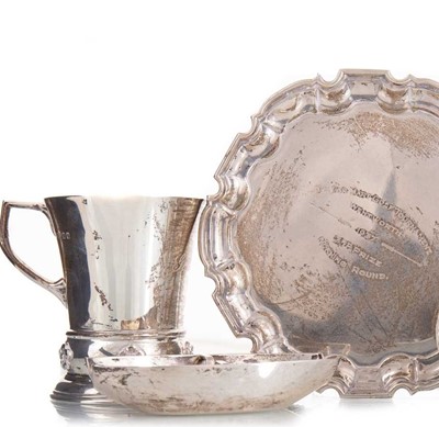 Lot 103 - GEORGE VI SILVER CARD TRAY